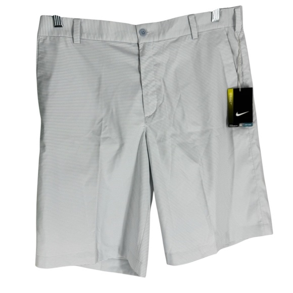 NWT Nike Gold Dri-fit striped shorts blue and white. 11 inch inseam 34 waist - Picture 1 of 5